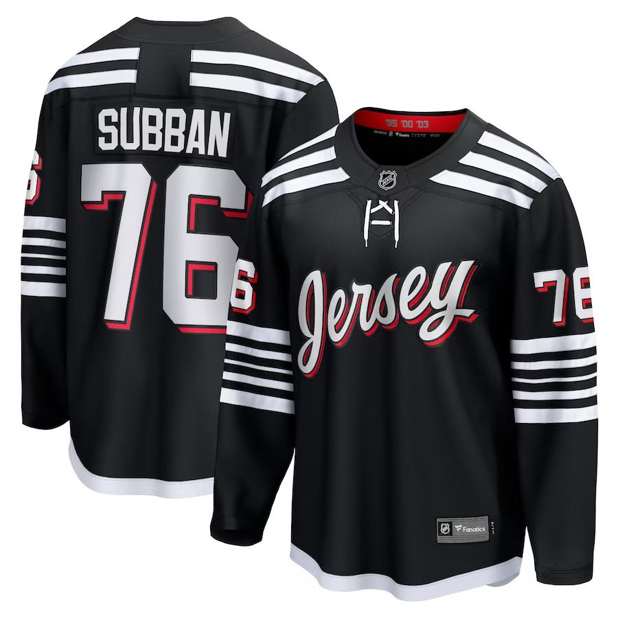 Men New Jersey Devils #76 P.K. Subban Fanatics Branded Black Alternate Premier Breakaway Player NHL Jersey